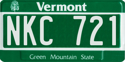 VT license plate NKC721
