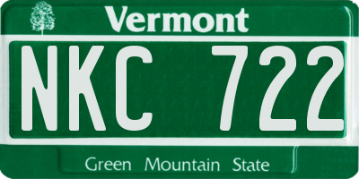 VT license plate NKC722