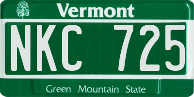 VT license plate NKC725