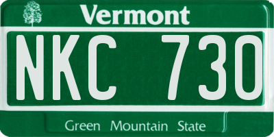 VT license plate NKC730