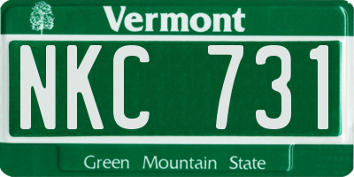 VT license plate NKC731