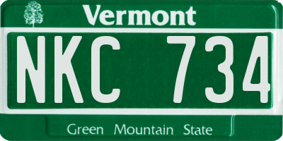 VT license plate NKC734