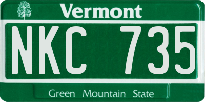 VT license plate NKC735