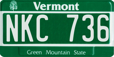 VT license plate NKC736