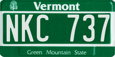 VT license plate NKC737