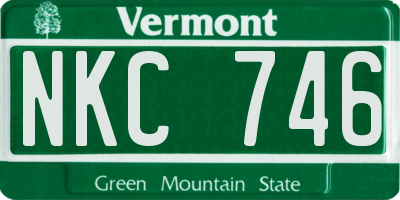 VT license plate NKC746