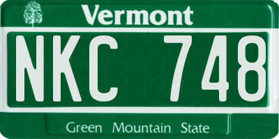 VT license plate NKC748