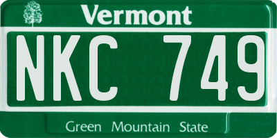 VT license plate NKC749