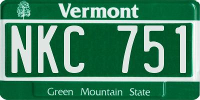 VT license plate NKC751