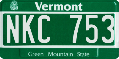 VT license plate NKC753
