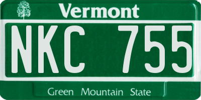 VT license plate NKC755