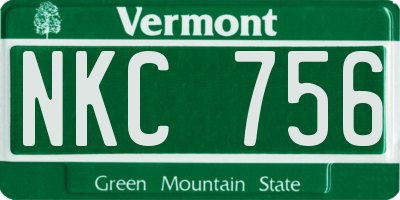 VT license plate NKC756