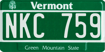 VT license plate NKC759
