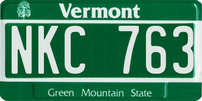 VT license plate NKC763