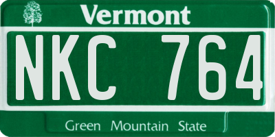 VT license plate NKC764