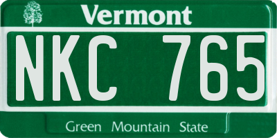 VT license plate NKC765