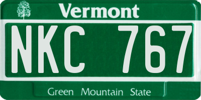 VT license plate NKC767
