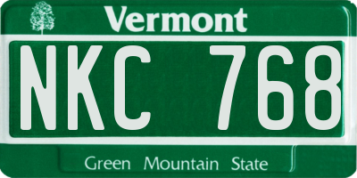 VT license plate NKC768