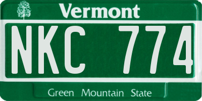VT license plate NKC774