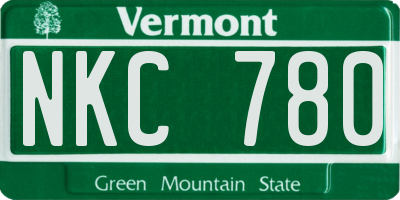 VT license plate NKC780