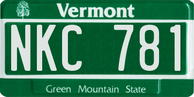 VT license plate NKC781
