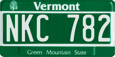 VT license plate NKC782