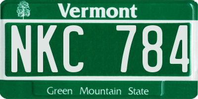 VT license plate NKC784