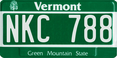 VT license plate NKC788