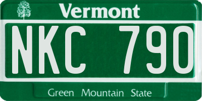 VT license plate NKC790