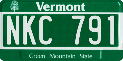 VT license plate NKC791