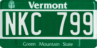 VT license plate NKC799