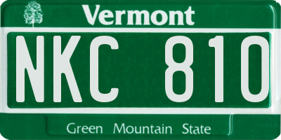 VT license plate NKC810