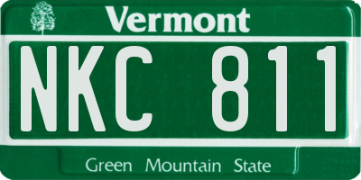 VT license plate NKC811