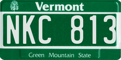 VT license plate NKC813