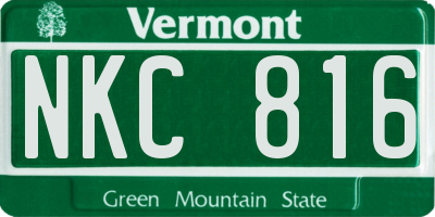 VT license plate NKC816