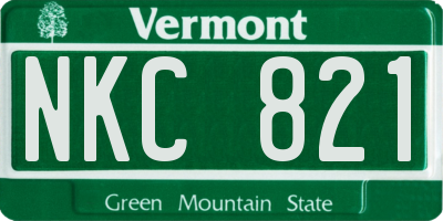 VT license plate NKC821