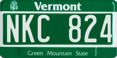 VT license plate NKC824