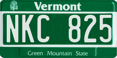 VT license plate NKC825