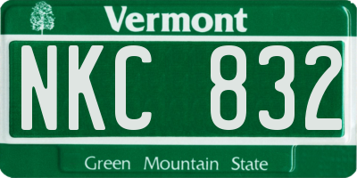 VT license plate NKC832