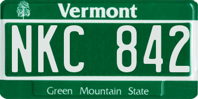 VT license plate NKC842