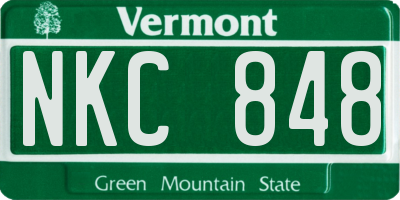 VT license plate NKC848