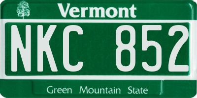 VT license plate NKC852