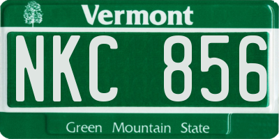 VT license plate NKC856
