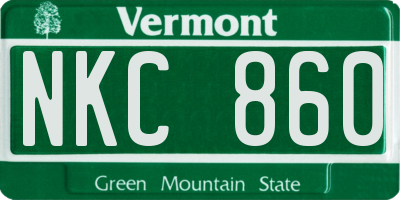 VT license plate NKC860