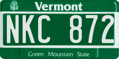 VT license plate NKC872