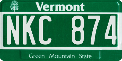 VT license plate NKC874