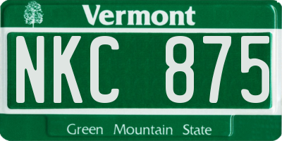 VT license plate NKC875