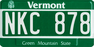 VT license plate NKC878