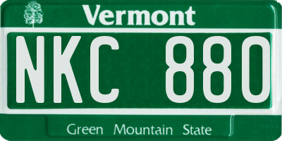 VT license plate NKC880