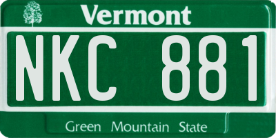 VT license plate NKC881